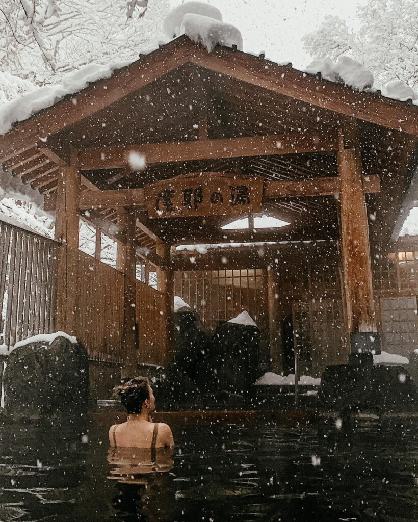 japonske onsen kupele v zime